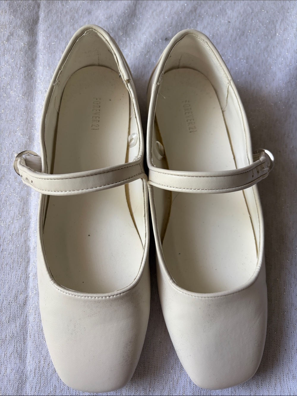 Forever 21 Cream Mary Jane Flats